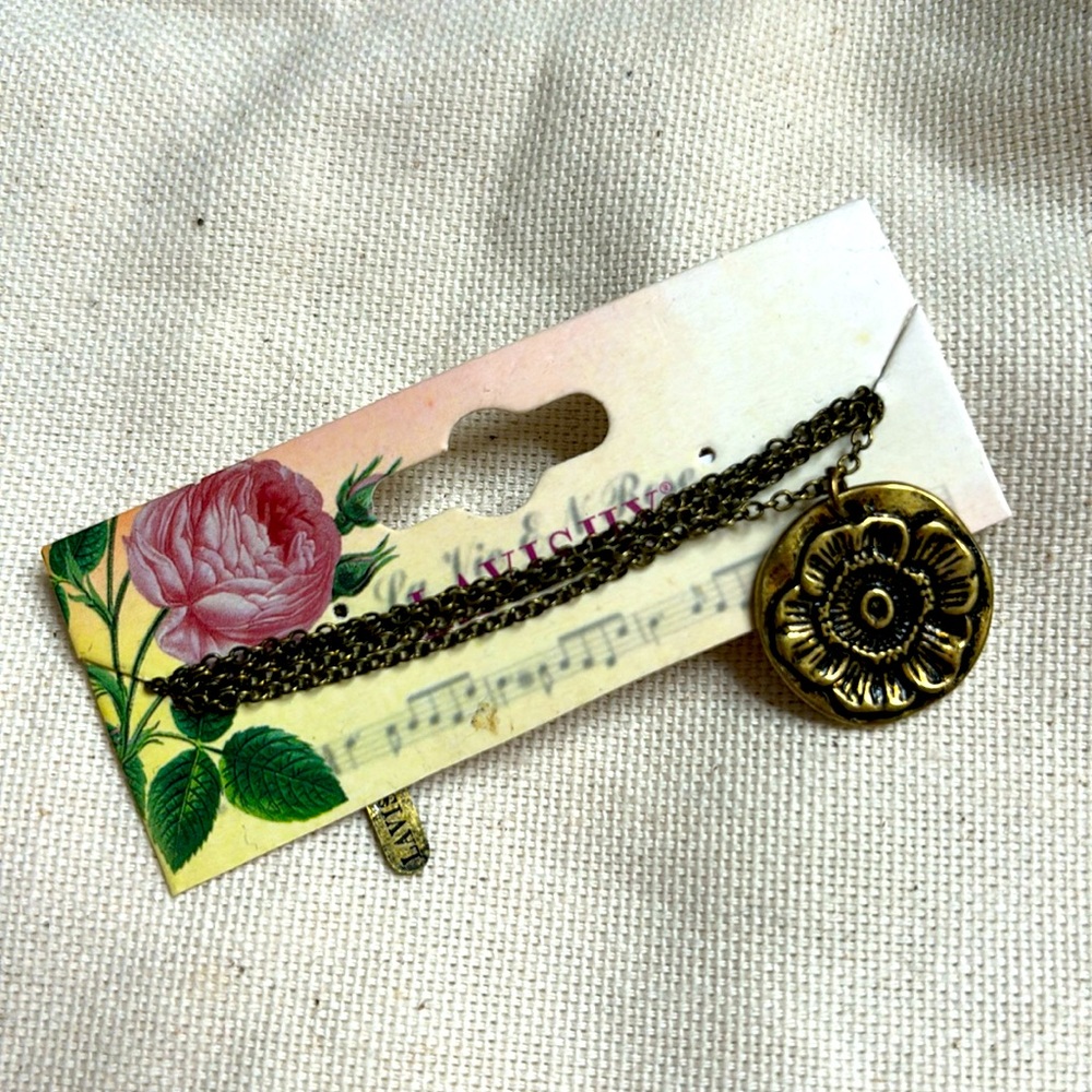 New Boho Anemone Flower Free Necklace Free Spirit Vegan Double Sided Reversible